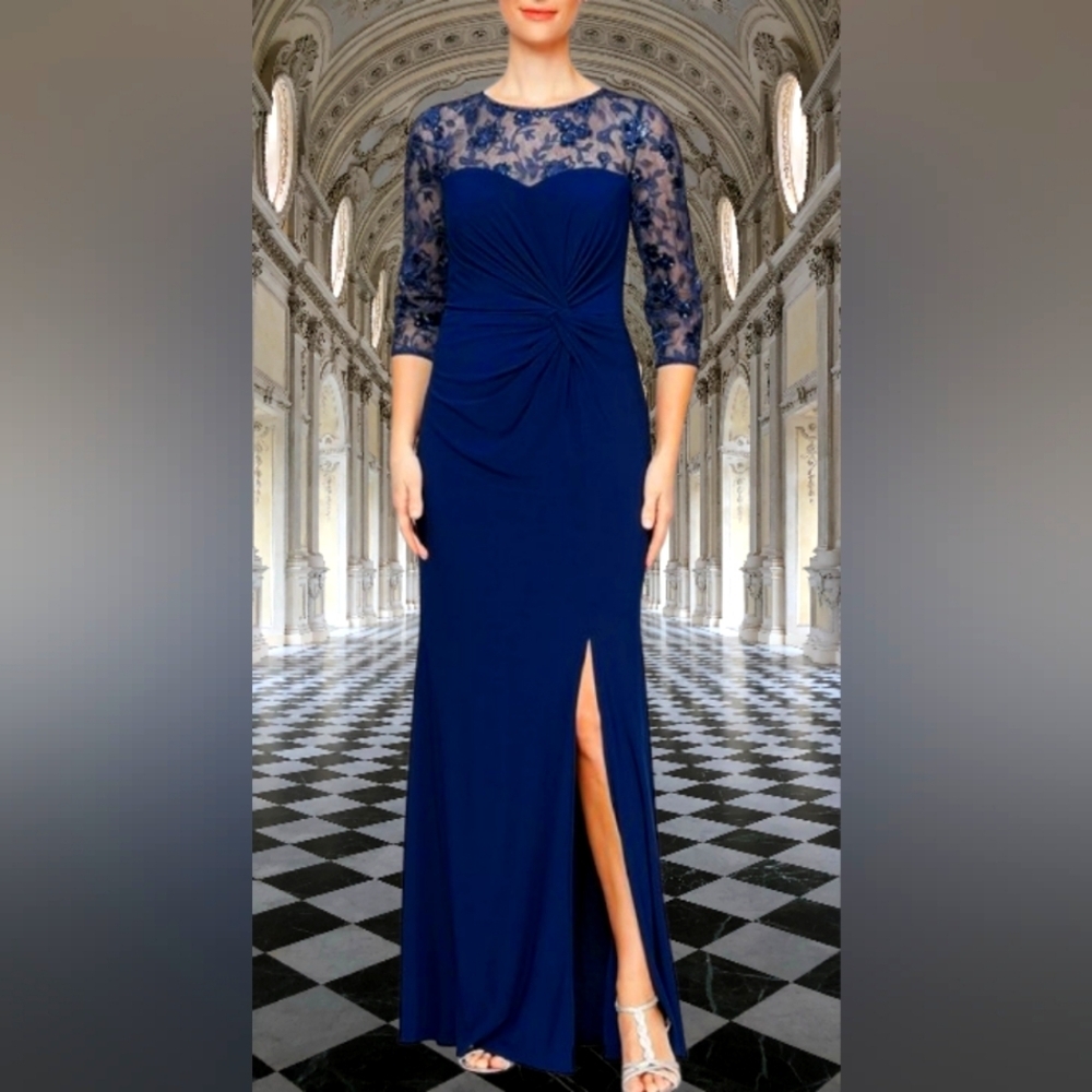 📣 Alex Evening Evening Maxi A-line Sweetheart Neck Dress 👗 Size 14  🆕 😍 🎁